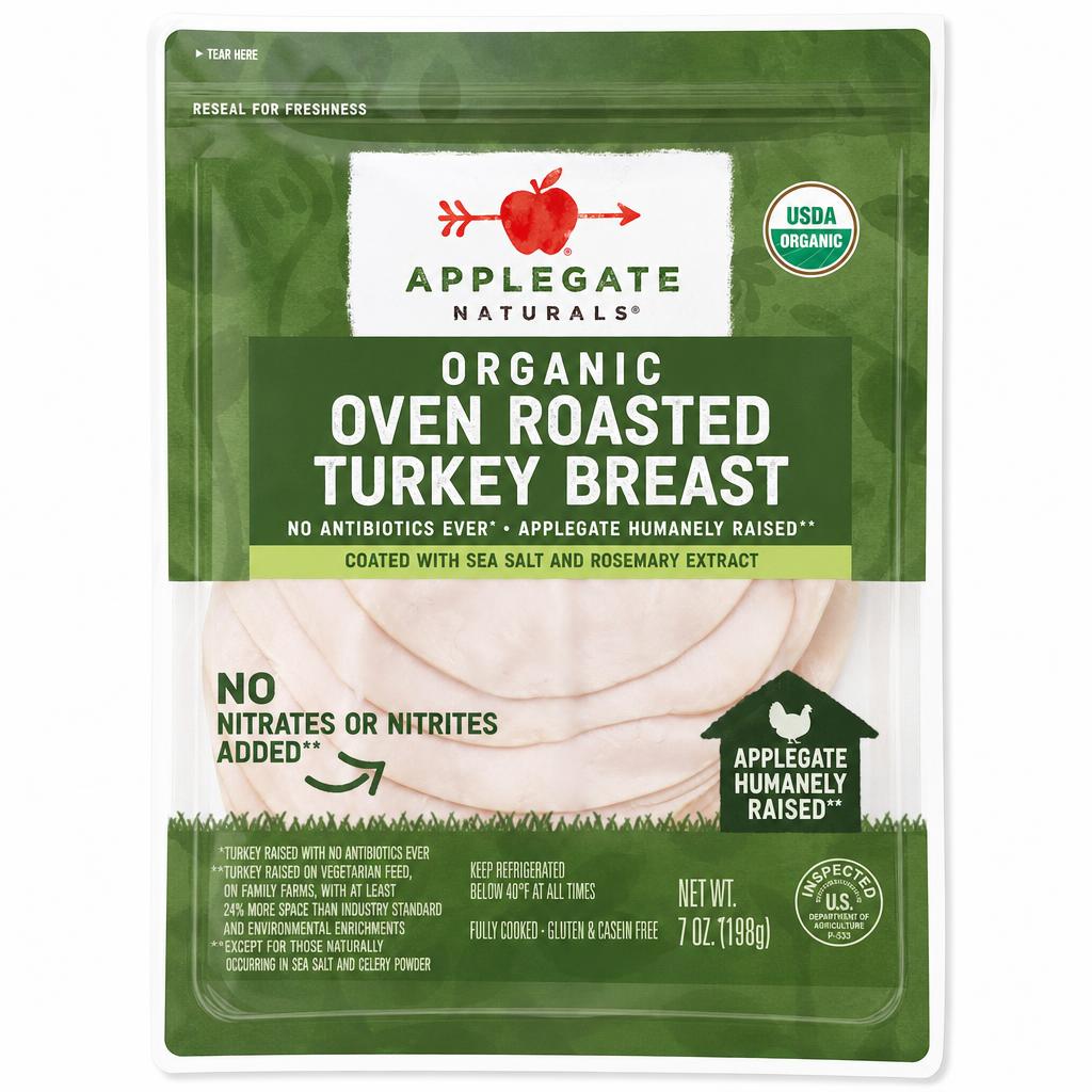 Applegate Naturals Organic Oven Roasted Turkey Breast 7 oz