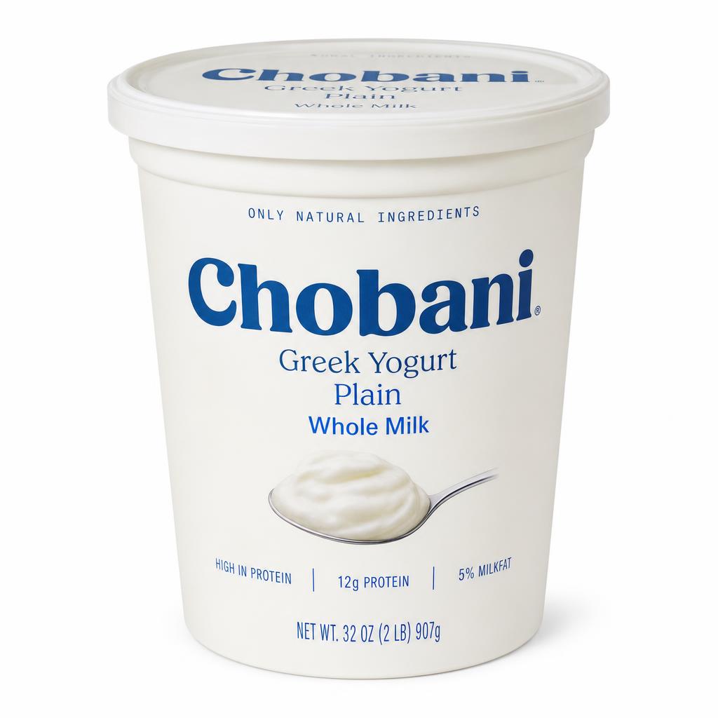 Chobani Plain Whole Milk Greek Yogurt 32 oz