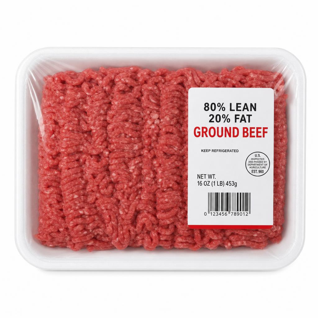 Fresh Ground Beef 80/20 1 lb