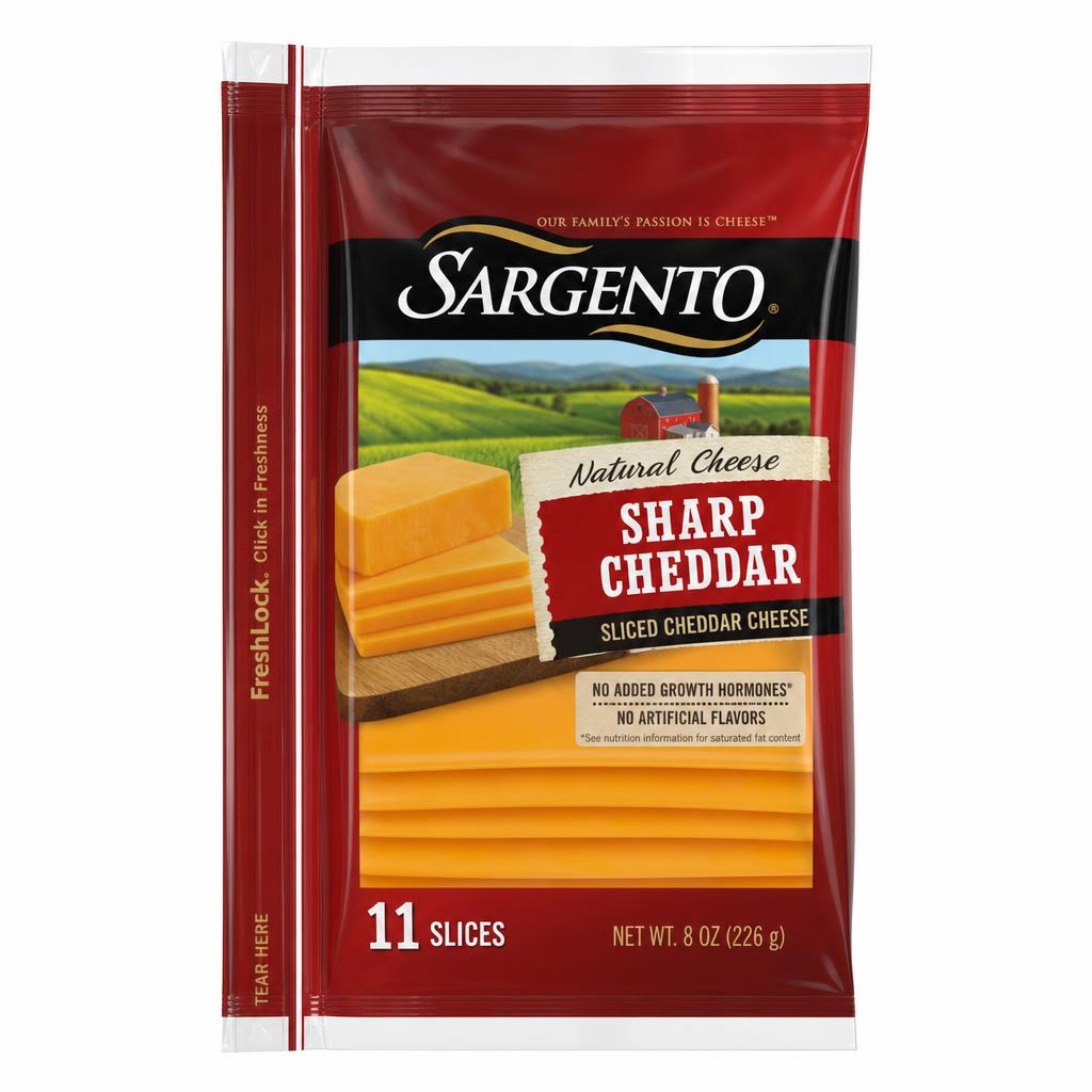 Sargento Sharp Cheddar Natural Cheese Slices 8 oz
