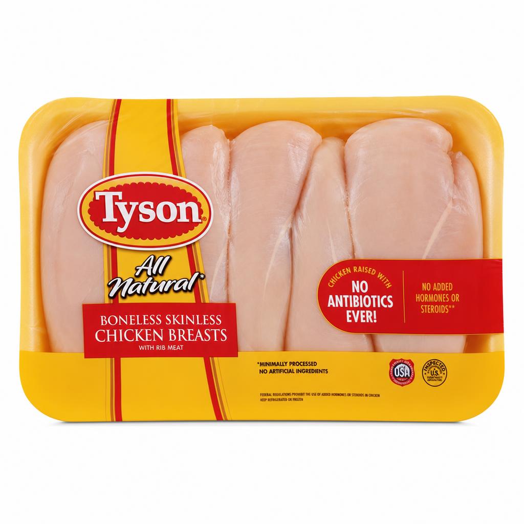 Tyson All Natural Boneless Skinless Chicken Breast 2.5 lb